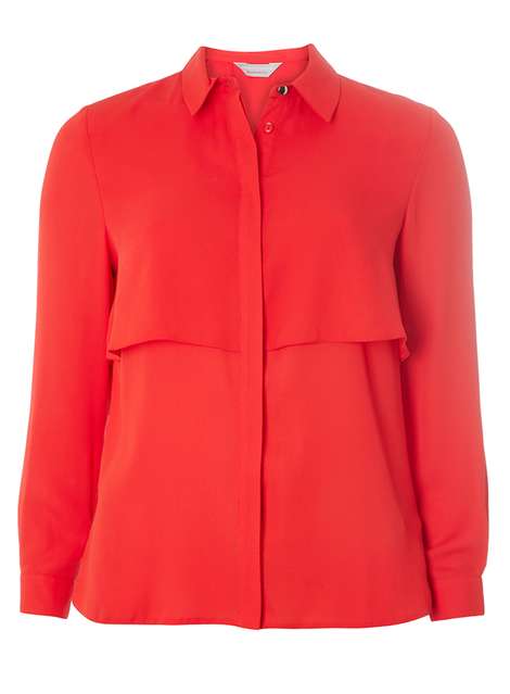 **Petite Red Double Layered Shirt